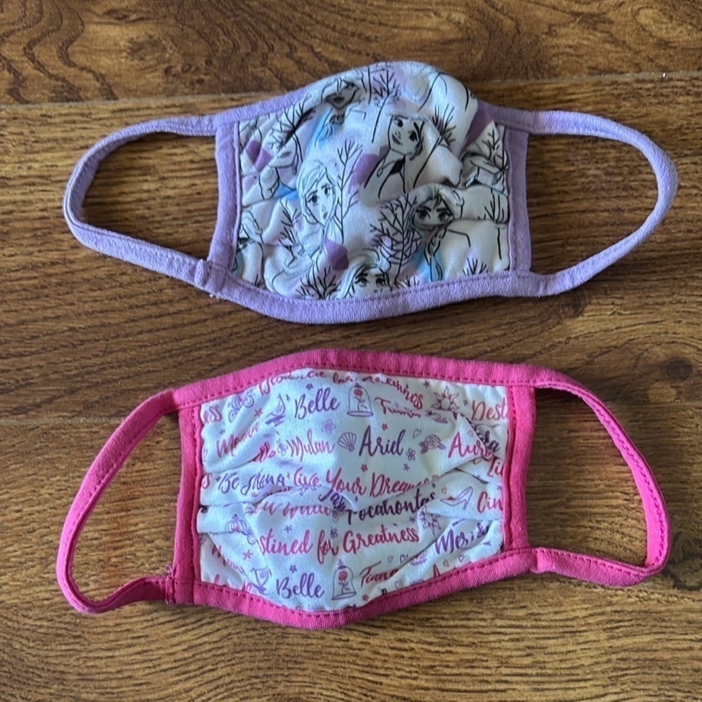 Disney Frozen and Princess Kids Face Masks - Purple and Pink